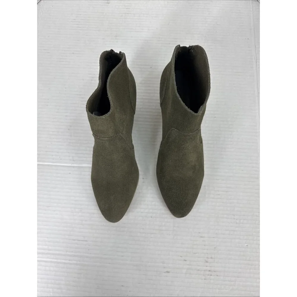 Violet & Red Cupid Bootie Boot Women's 7M Olive Suede NWOB 9327‎